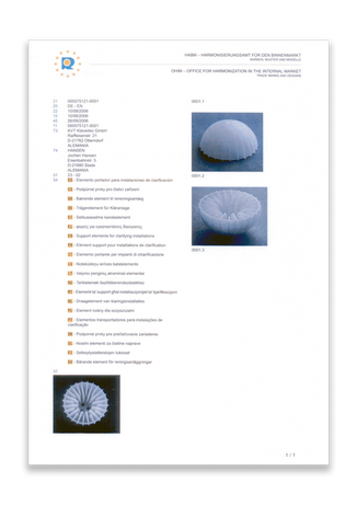 Urkunde Picobells Europäisches Patentamt