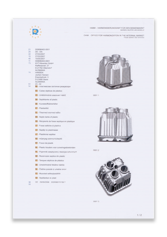Urkunde Klärbehälter Europäisches Patentamt